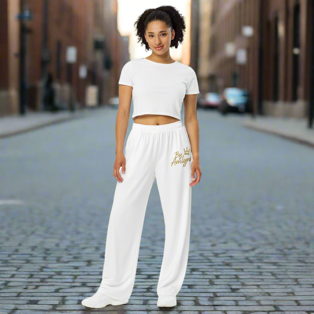 All-over print unisex wide-leg pants By Amlyne  By Amlyne